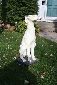 Vintage Life Size Greyhound Statue 2 5 ft Metal Male