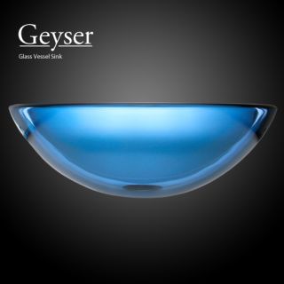 Geyser Tempered Bathroom Blue Glass Vessel Abgv 26