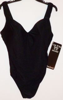 Miraclesuit Ladies Size 16 Amici Black 1 Piece Swimsuit Bathingsuit $