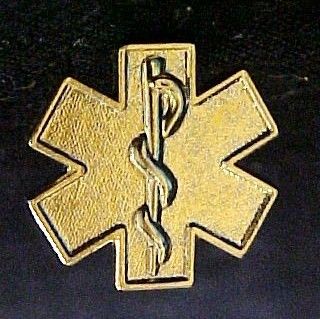 EMT EMS Gold Plated Star of Life Lapel Pin Tac New 5030