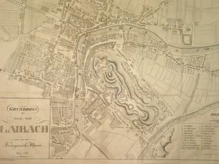 engraving image 56 x 43 cm stadtplan mit index gering gebraeunt