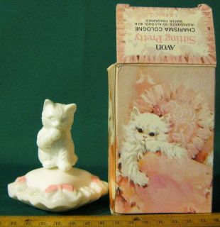 Vintage Avon Bottle Sitting Pretty Cat Original Box