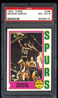1974 Topps Basketball George Gervin Rookie 196 PSA 8 NM MT PWCC