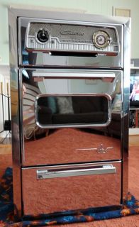   RETRO Mid Century CALORIC Ultramatic CHROME Gas Built In WALL OVEN