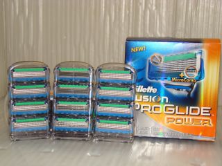 12 Brand New Gillette Fusion Proglide Power 12 Blade Cartridges