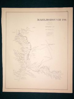 1892 Vintage Map of Marlborough Gilsum N H D H Hurd