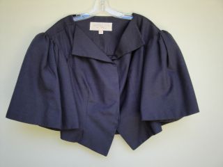 Giambattista Valli 46 12 Large Black Cotton Silk Cropped Jacket