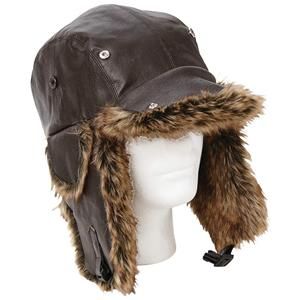 Giovanni Navarre™ Solid Genuine Leather Aviator Style Winter Hat One
