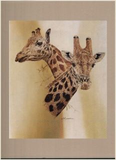 The Giraffes Phil Prentice RARE Vintage Print w Mat Ready to Frame