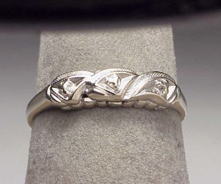 Vintage 14k White Gold Band Ring