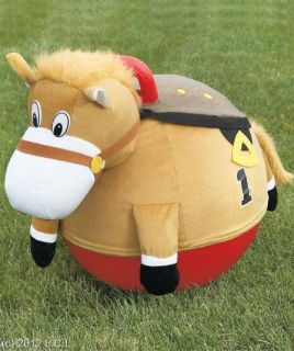 FUN GIDDY UP RACING HORSE HOPPER BOUNCER BALL w PLUSH FABRIC COVER AND