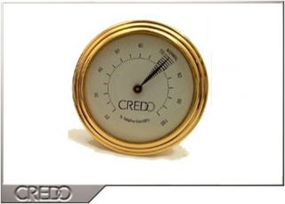 Credo Gold Analog Cigar Hygrometer 2 16 Diameter