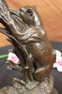 Confrontation between Gazelle & Lion Bronze Sculpture Art Figurine