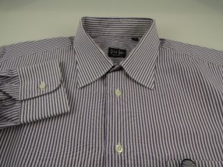 Gitman Bros Purple Stripe Dress Shirt 16 5 in 42 cm Full Cut