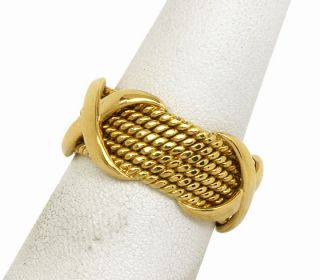  Jean Schlumberger 18K Gold 6 Row Rope Band Ring Large Size 11 5