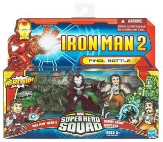 IRON MAN 2   Super Hero Squad   FIGURES  final battle   3 pcs   NEW