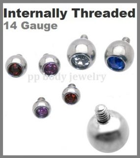  Surgical Steel Internally Threaded Replacement C Z Gem Ball