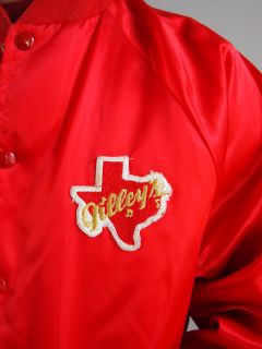 Vtg 70s 80s Gilleys Texas Jacket with Patch Red Urban Cowboy Pasadena