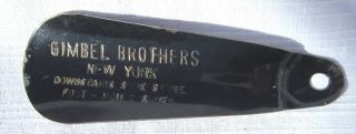 GIMBEL BROTHERS New York Vintage Department Store Metal Shoe Horn Foot
