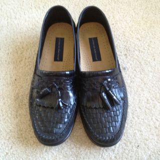 Giorgio Brutini Tassel Loafers Black Size 10 1 2 M Hard Sole Made In