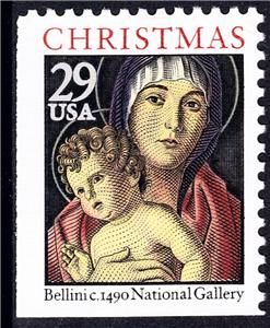 Scott 2710V 29 Cent Bellini Christmas Madonna and Child Booklet Single