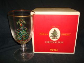  Christmas Tree Pedestal Glasses in Original Box Water Glasses