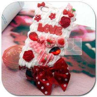 LOVE 3D Cream Hard Skin Case Apple iPod Touch iTouch 4G 4th Generation