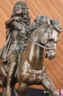 French Signed Girardon King Louis XIV Bronze Statue Sculpture Figurine