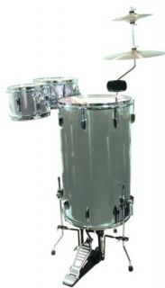 GP Percussion GP75SV Cocktail Drum Set Kit Silver
