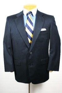 Superb Bespoke Hand Tailored Blue Pinstripe 2 PC Suit 40 42 s Business