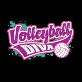 Girls Volleyball Diva Colorful Neon Style Logo Black T Shirt $9 95