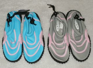 New Girls Watershoes Water Shoes Blue or Gray Size 2