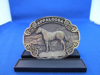 APPALOOSA Solid Brass Belt Buckle Award Design Medals Noble Oklahoma