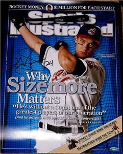 Grady Sizemore Hand Signed Sports Illustrated 16x20 UDA