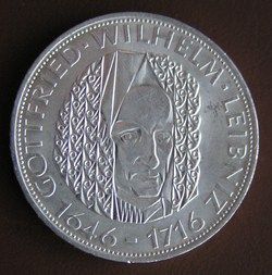 Germany Silver 5 Mark Coin 1966 Gottfried Leibniz