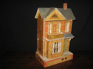 Antique German Gottschalk Blue Roof Dollhouse
