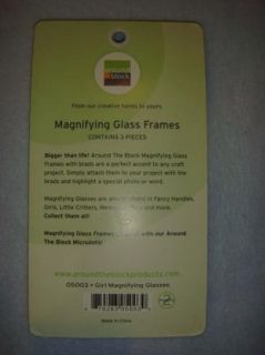Around The Block Girl Magnifying Glass Frames with Brads New