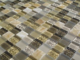 Harvest Blend Glass and Stone Mosaic Mix Tile
