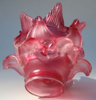  Glass Lamp Shade Globe Flower Rose Leaves Floral Art Glass