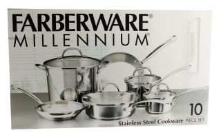 New Farberware 75653 Millennium 10 Piece Kitchen Cookware Set Pots
