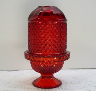 Viking Art Glass Persimmon Ruby Votive Candle Holders Candlesticks