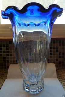 Stunning SHANNON Crystal by GODINGER Handmade COBALT Blue 14 ART Glass