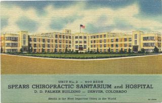 Spears Chiropractic Sanitarium Hospital Denver Postcard
