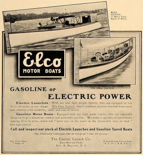 1907 Ad Elco Motor Boats Express Model Ideal Launch   ORIGINAL
