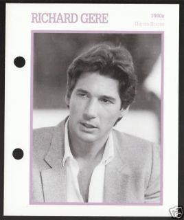 Richard Gere Atlas Movie Star Picture Biography Card