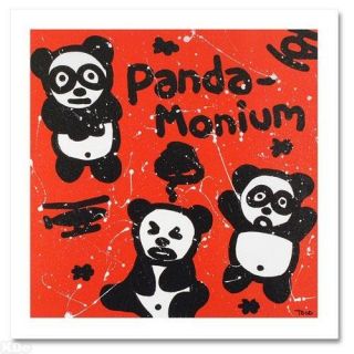 Panda Monium Le Giclee on Canvas by Todd Goldman