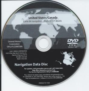 2012 GM Nav DVD for 07 1DTS SRX Avalanche Suburban Tahoe Yukon H2