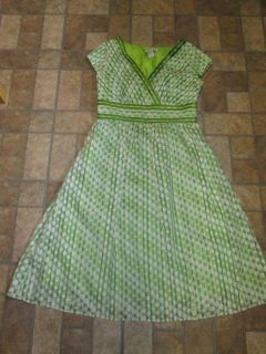 Green Polka Dot Coldwater Creek Summer Dress Size 12 Super Cute