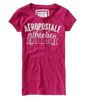 Aeropostale Womens Applique Graphic Tee Pink M L