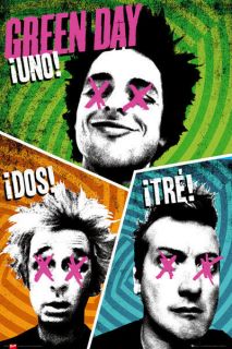 GREEN DAY POSTER Trio Group Pose Uno Dos Tre OFFICIAL LARGE SIZE